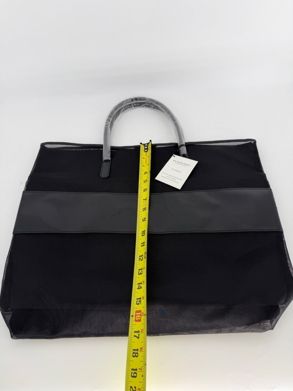 New Burberry Fragrance Mesh Nylon Black Large Handbag - Picture 4 of 7